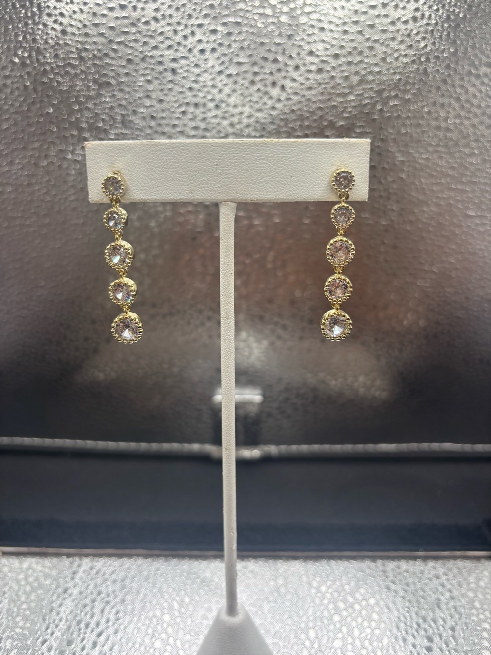 Gold-Tone Crystal Drop Earrings - Elegant Dangle Earrings
